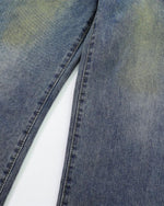 Distressed straight jeans