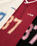 レトロプリントのスポーツスウェットシャツ