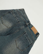 워시드 패널 청바지