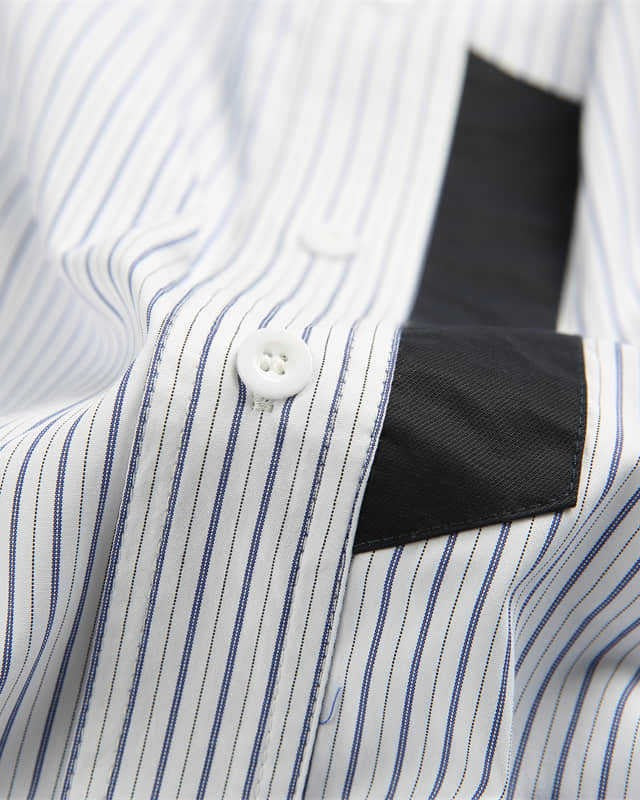 Blue and white striped shirt