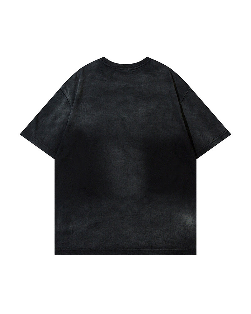 ウォッシュ加工のゆったりとした半袖