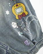 워시드 디스트레스드 크롭 데님 반바지