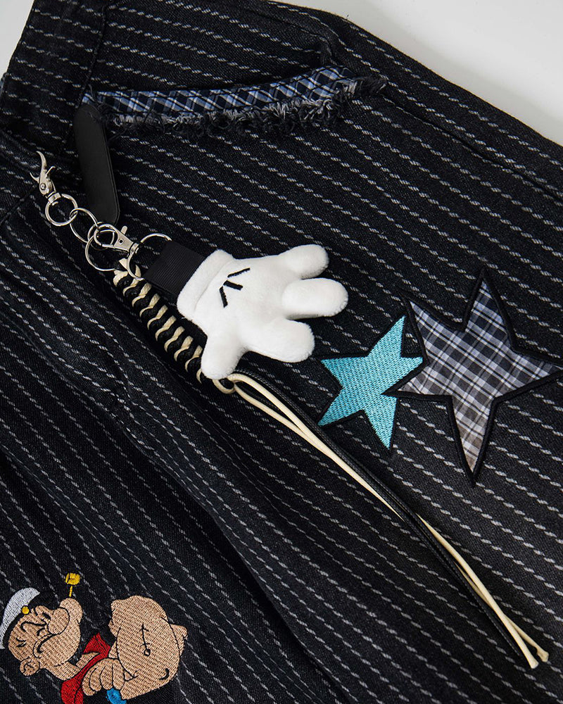 楽しいストライプ柄のカジュアルパンツ