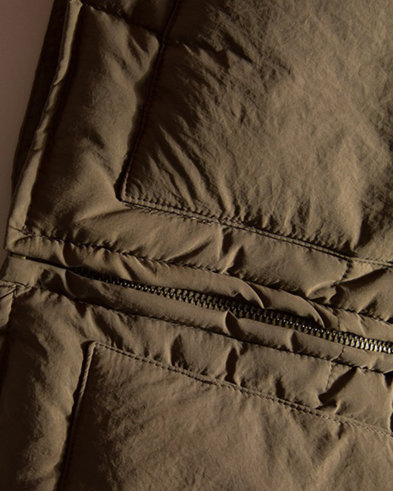 チェック柄パッチワーク中綿ジャケット