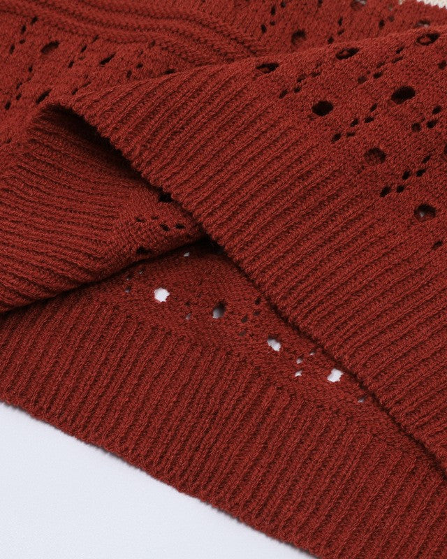 透かしプリントセーター