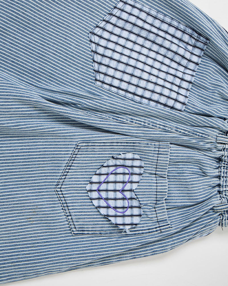 Cartoon Embroidered Cropped Casual Shorts