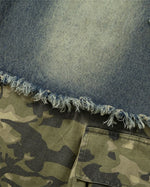 コントラストカラーパネルデニムパンツ