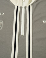 패치워크 레터 프린트 스탠드 칼라 스웨트셔츠