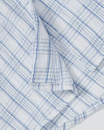 Plaid Short-Sleeve Hooded Shirt