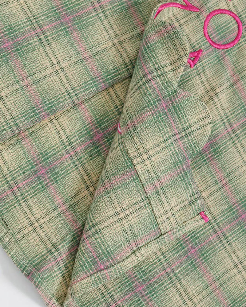 Plaid Floral Short-Sleeve Shirt