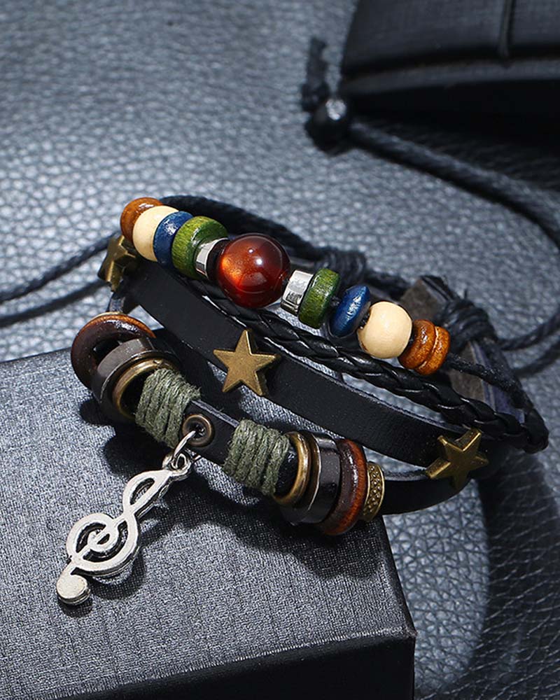 Multi-layer beaded bracelet