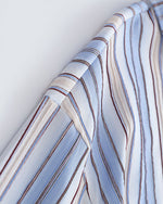 刺繍入りストライプ半袖シャツ