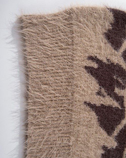 Contrast color crew neck knitted sweater