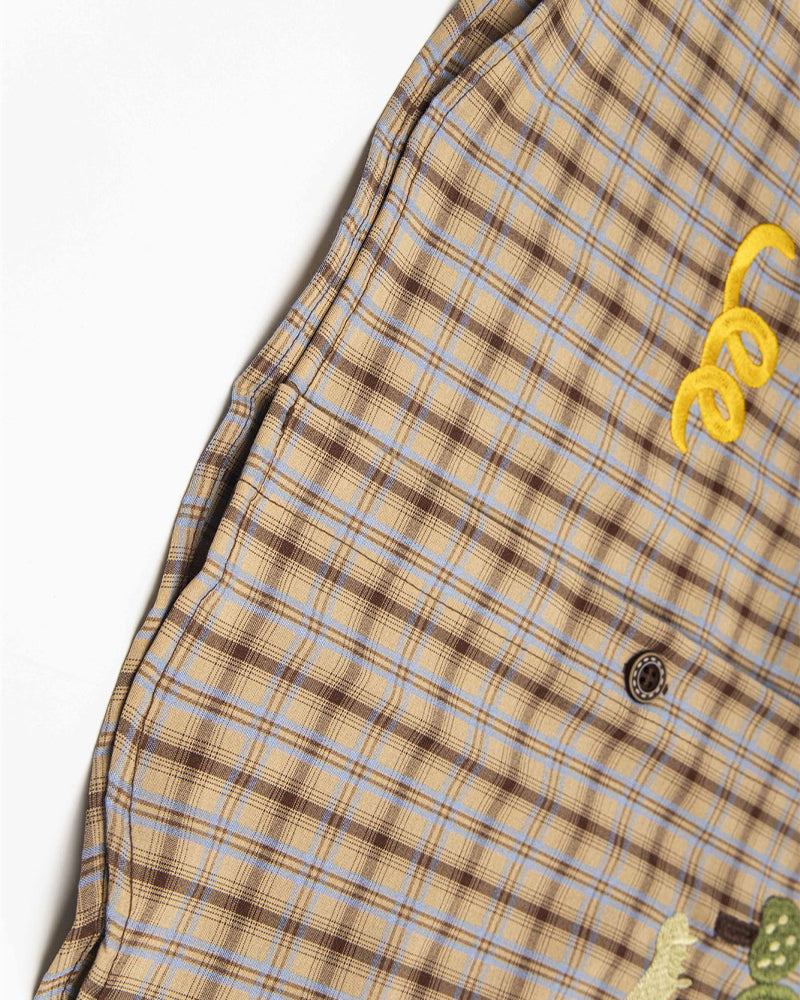 コントラストカラーパネル半袖シャツ