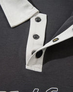 Contrast print lapel short sleeves