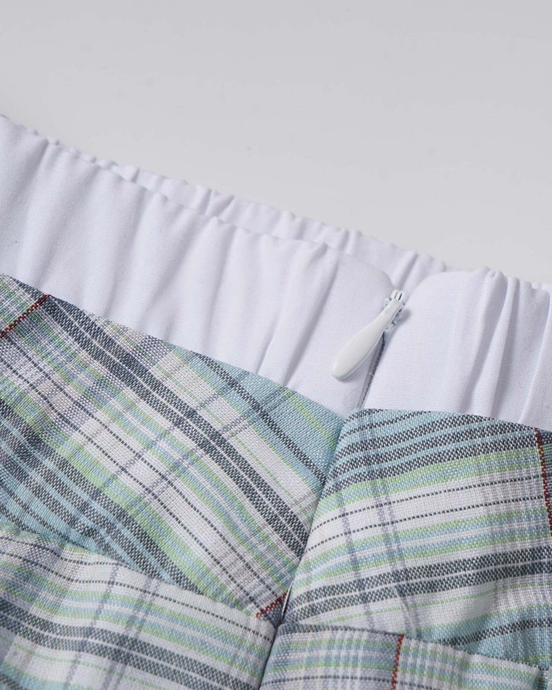 플레드 캐주얼 반바지