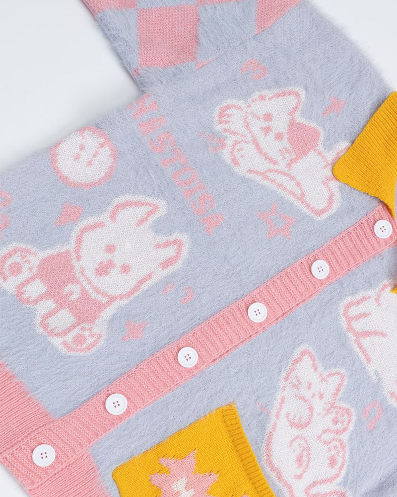 漫画風のゆったりカーディガンセーター