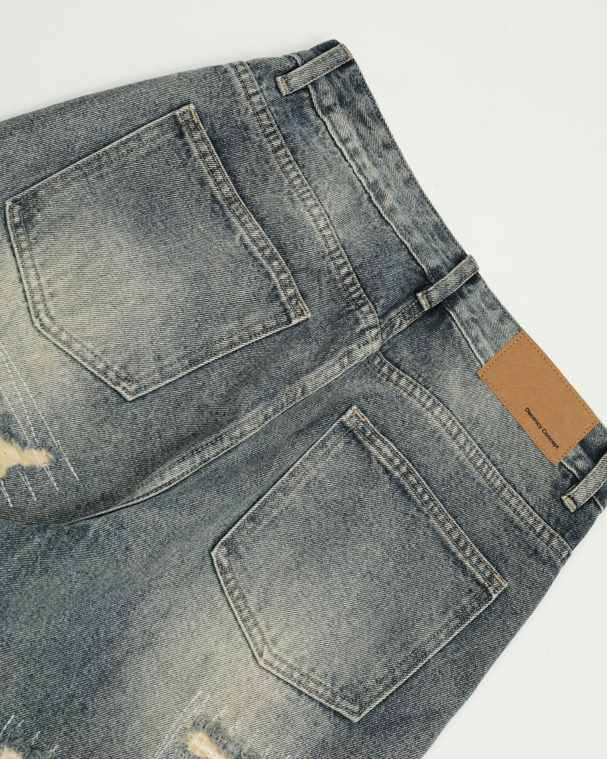 迷彩パッチワークストレートレッグパンツ