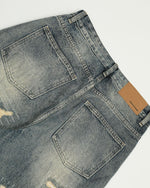 迷彩パッチワークストレートレッグパンツ