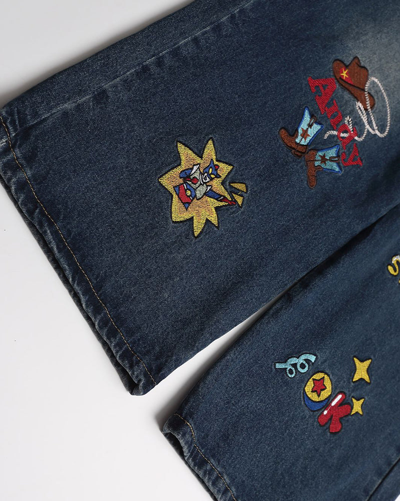 Embroidered overalls