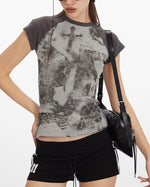 楽しいカラーブロックプリントの半袖