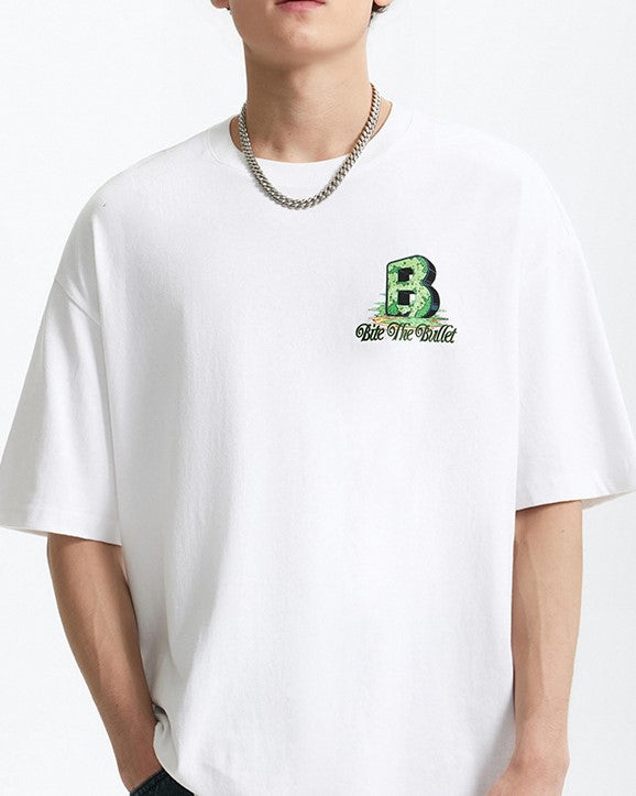 Letter B loose short sleeves
