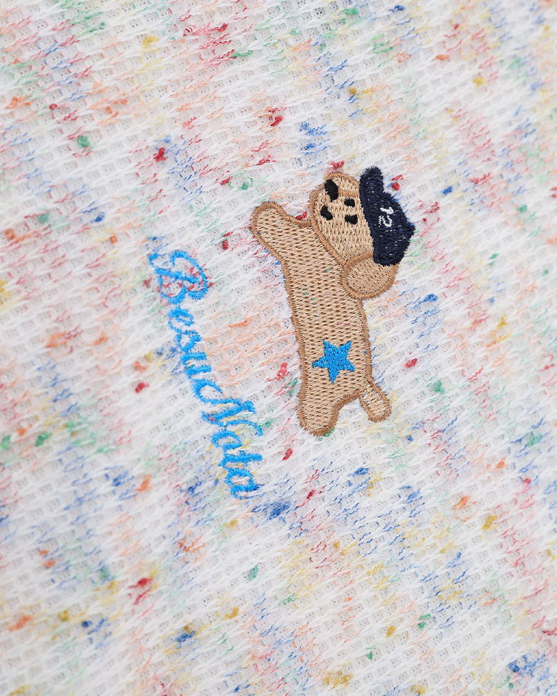 Colorful Puppy Fake Two-Piece Hooded Sweatshirt