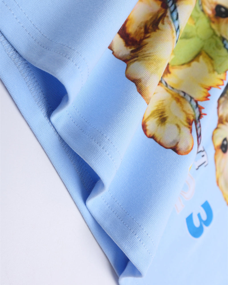 Dog print short sleeves