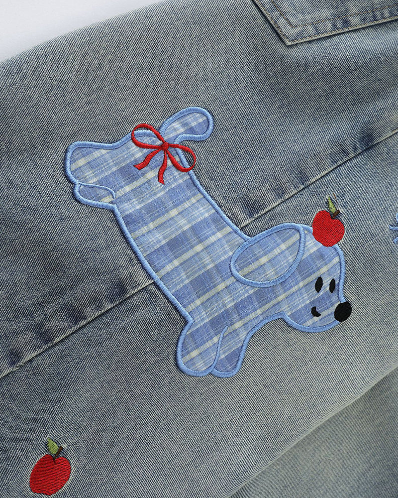 シンプルパピーデニムショーツ