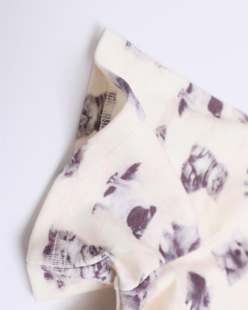 Cute cat and dog short sleeves