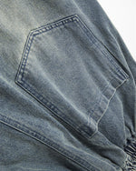 워시드 디스트레스드 크롭 데님 반바지