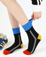 コントラストカラーの吸汗速乾ソックス
