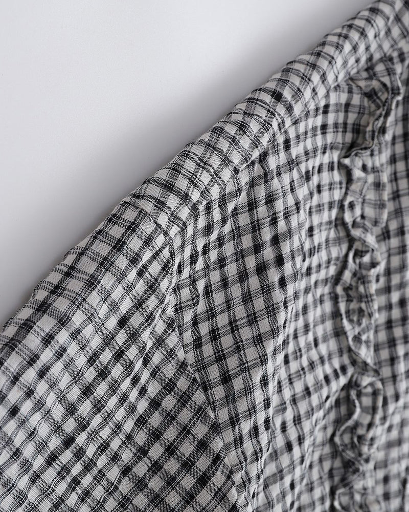 レトロチェック柄半袖シャツ