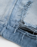 ダメージ加工のウォッシュジャケット