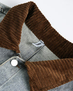 ウォッシュ加工のダメージデニムワークジャケット