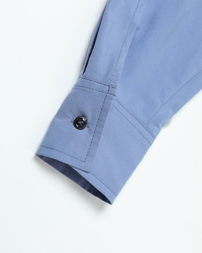 Shawl-Collar Long-Sleeve Shirt