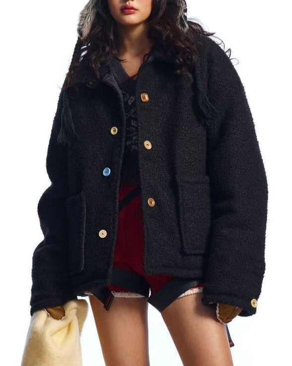 カラフルなボタンダウンコットンジャケット