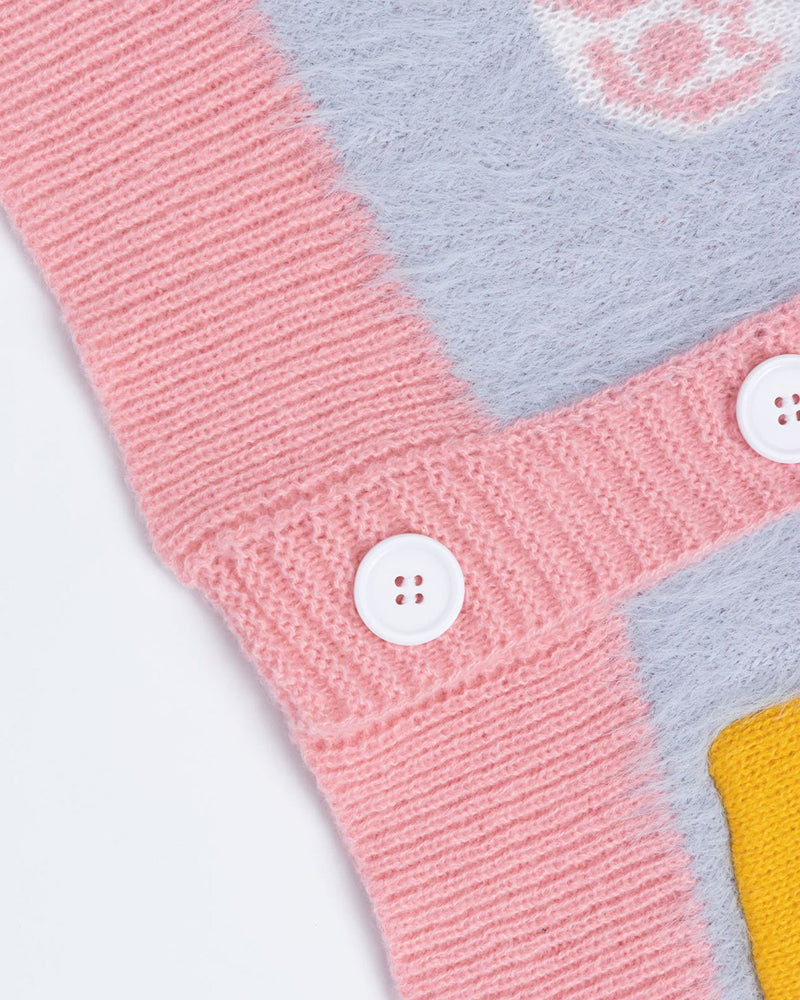 漫画風のゆったりカーディガンセーター