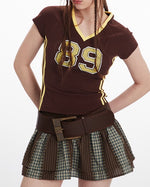 Contrast print short sleeves