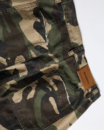 Washed ripped camouflage overalls