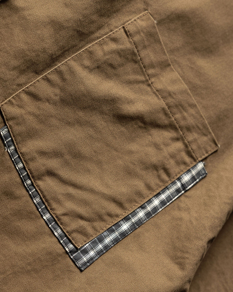 Color-block Plaid Short-sleeve Shirt