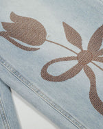 かわいい花柄ジーンズ