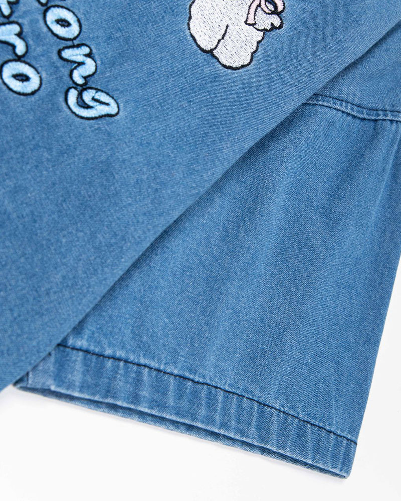 面白い漫画の刺繍シャツ