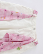 カジュアルな花柄ワイドレッグパンツ