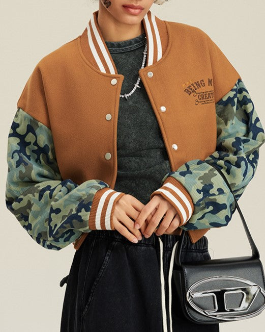 ヴィンテージ迷彩柄ベースボールジャケット