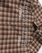 ビーズチェック柄長袖シャツ