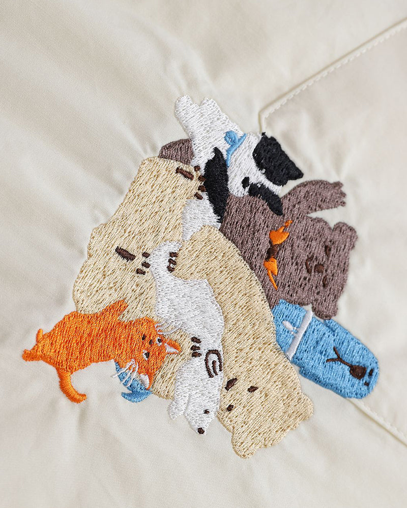 かわいい漫画の刺繍シャツ