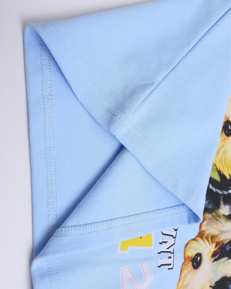 Dog print short sleeves