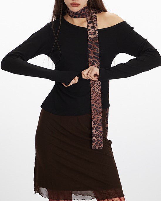 スカーフカラーギャルトップス