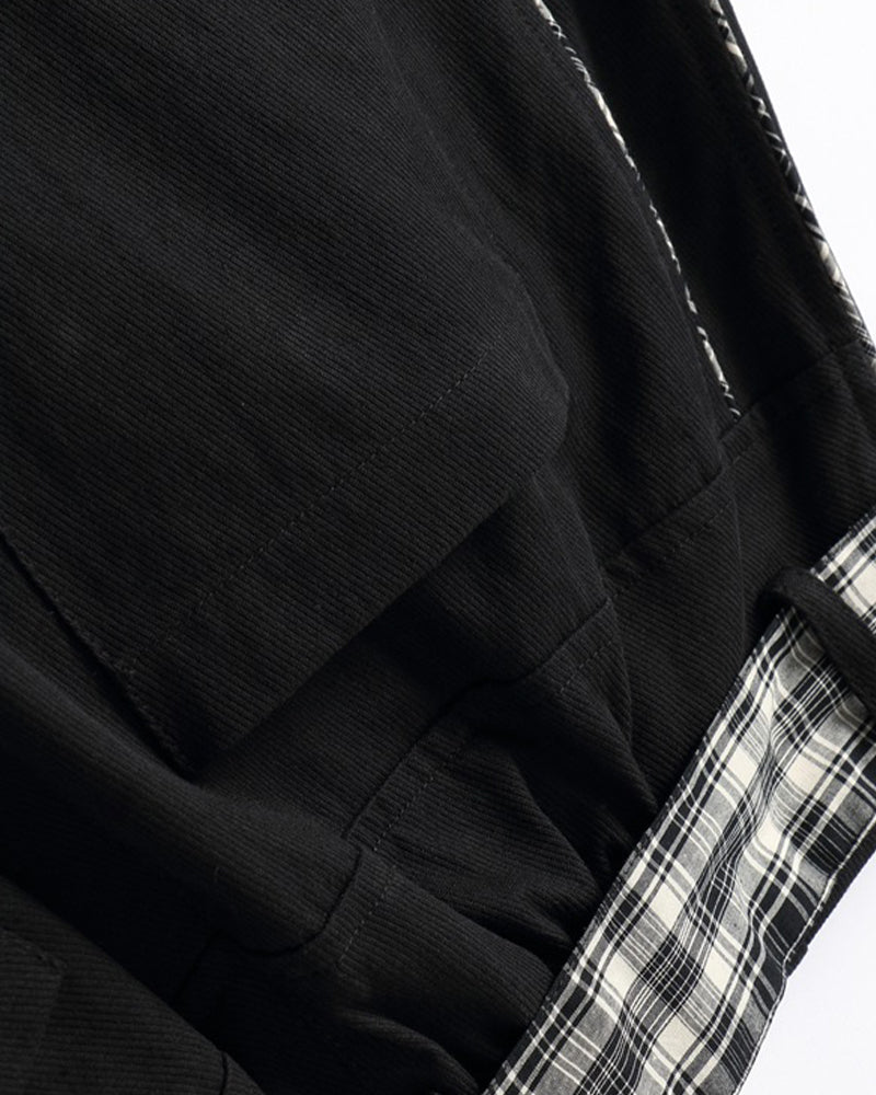 Checked Trousers with Belt